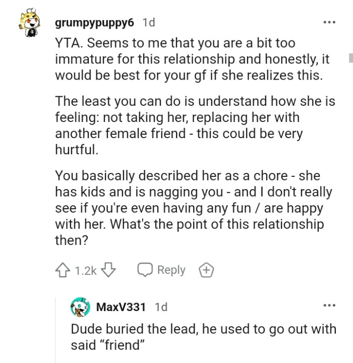 The least the OP can do is understand how the girlfriend is feeling