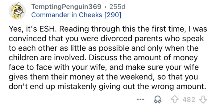 Discuss it properly with your wife.