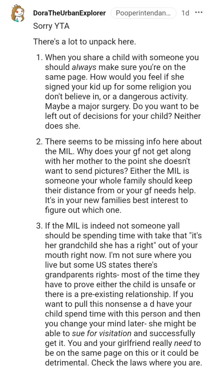 This Redditor went ahead to list how the OP was at fault