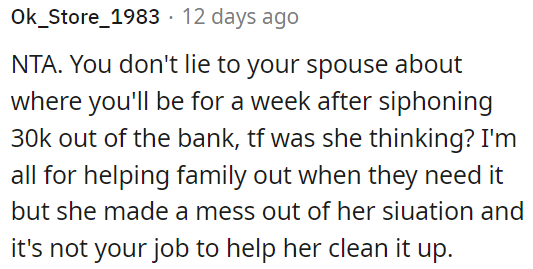 OP is not responsible for fixing her mess.