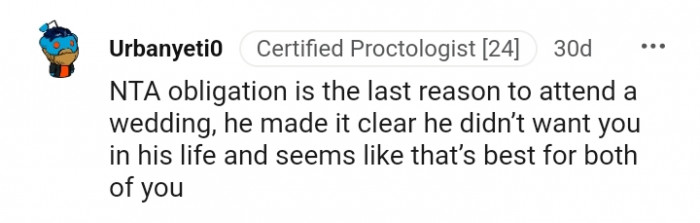 He made it clear he didn't want you in his life
