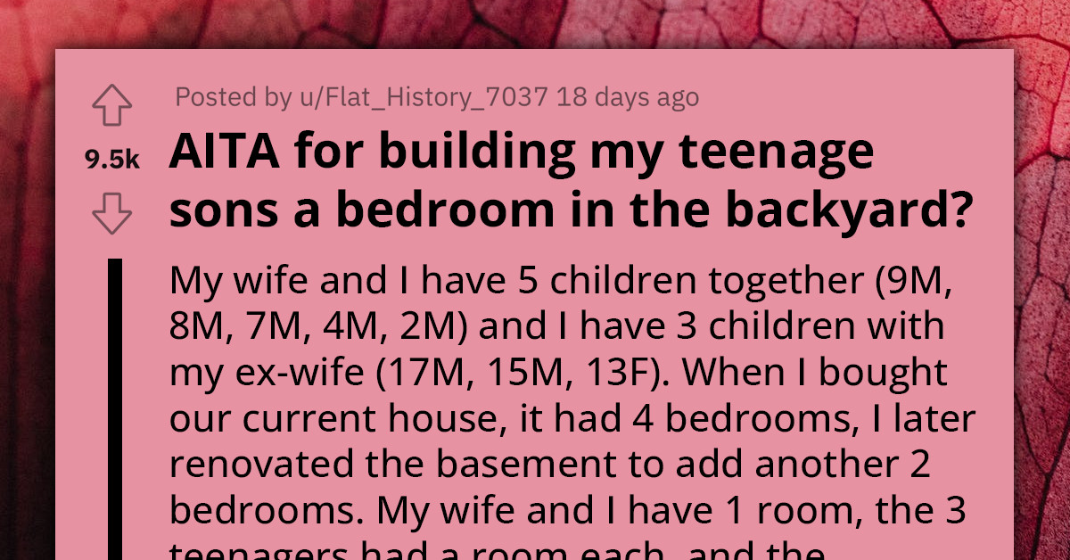 Man Accuses Ex-Wife Of Being Jealous After He Built A Tiny Home In His Backyard For His Teenage Sons, Completely Missing The Bigger Issue At Play
