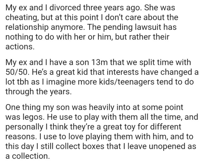 OP's son is a great kid whose interests have changed a lot as he imagined
