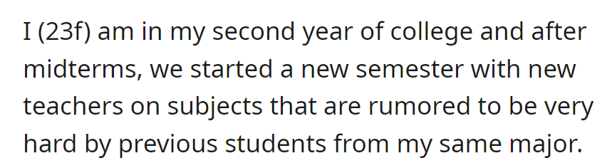 A 23-Year-Old College Student Faces New Teachers and Difficult Subjects in Her Second Year, as Warned by Peers in Her Major.