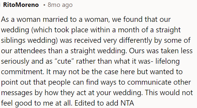 Some actions at weddings can convey unintended messages.