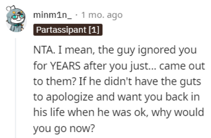 No contact for 12 years