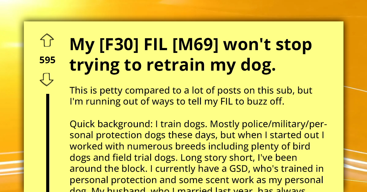 Dog Trainer Clashes With Father-In-Law Over Training Methods