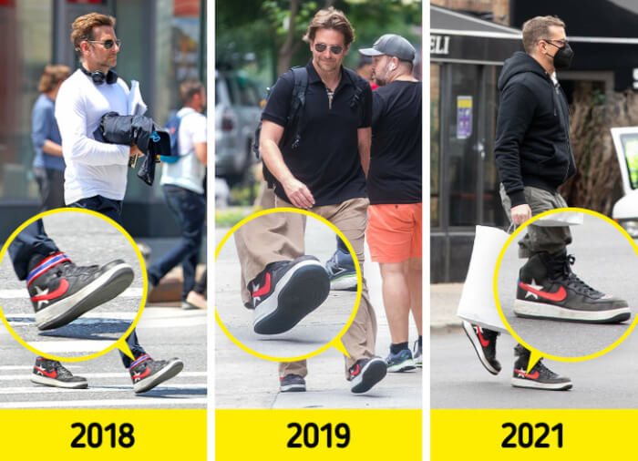 7. Bradley Cooper appears to have discovered his ideal footwear.