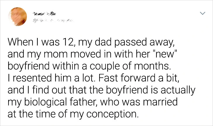 Discovering who her real father is.