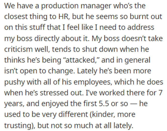 OP Believes That This Is Something She Needs to Talk About Directly with Her Boss