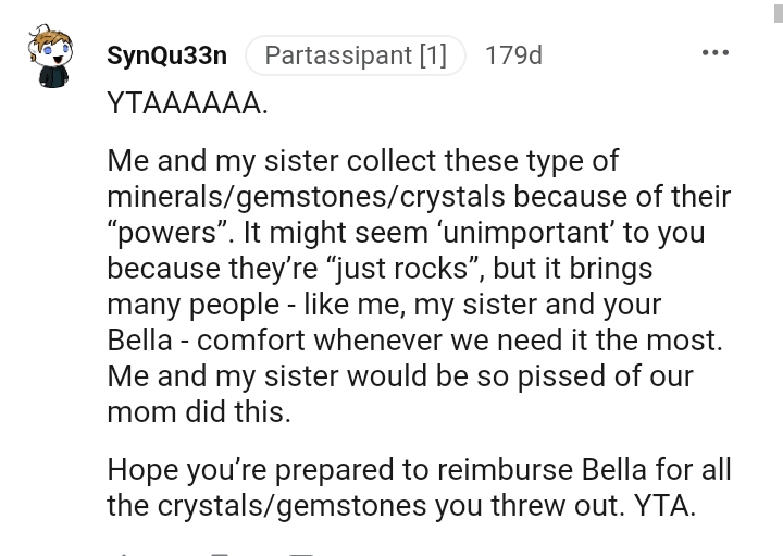 It seemed unimportant to the OP because they're rocks.