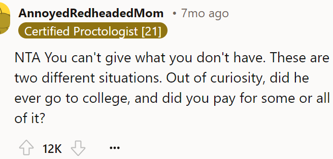 He can't give what he doesn't have