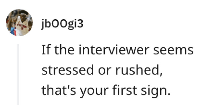 27. Stressed interviewer