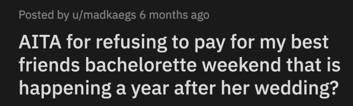 OP didn't hesitate and immediately rejected the idea.