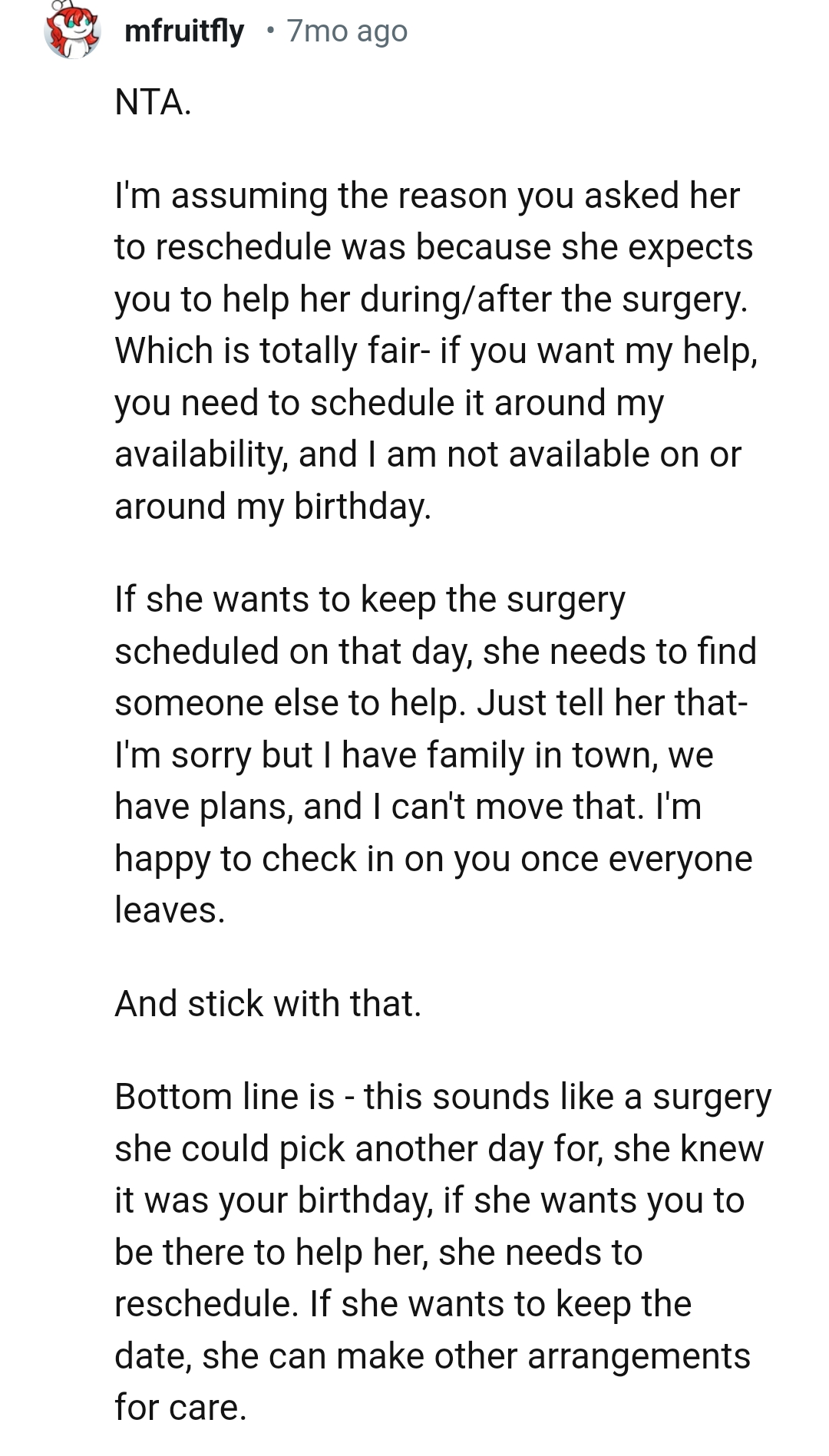 I'm not available on my birthday