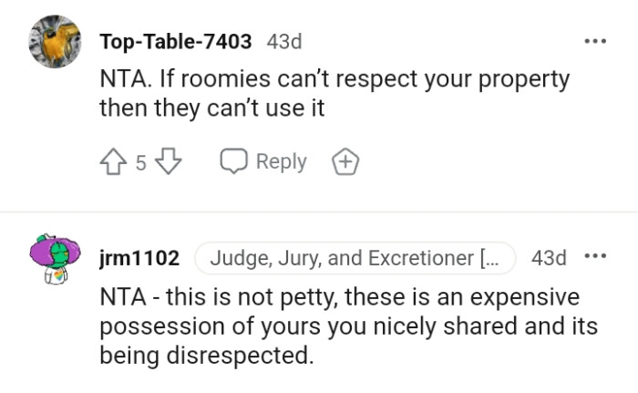 If they can't respect the OP's property, then they can't use it