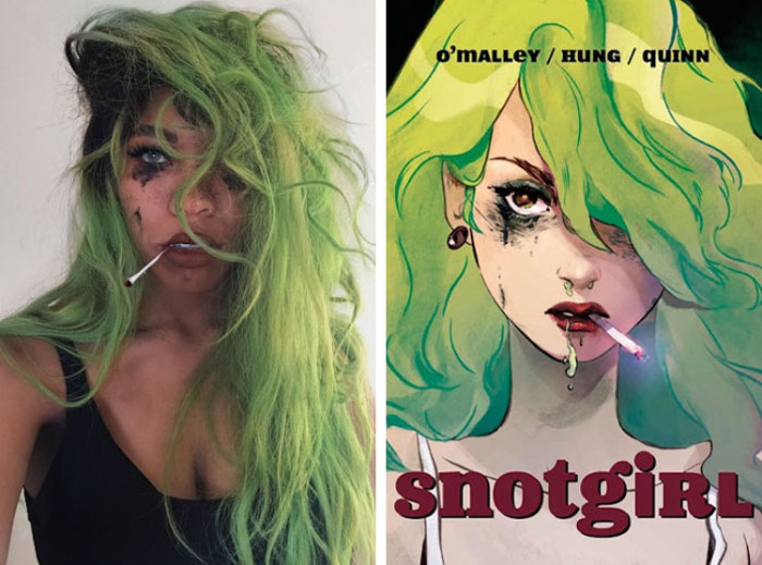 2. And the next is Kiera cosplaying as the character Lottie Person from Snotgirl