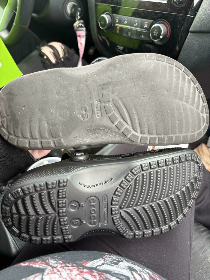 "Three Year Old Crocs vs. New"