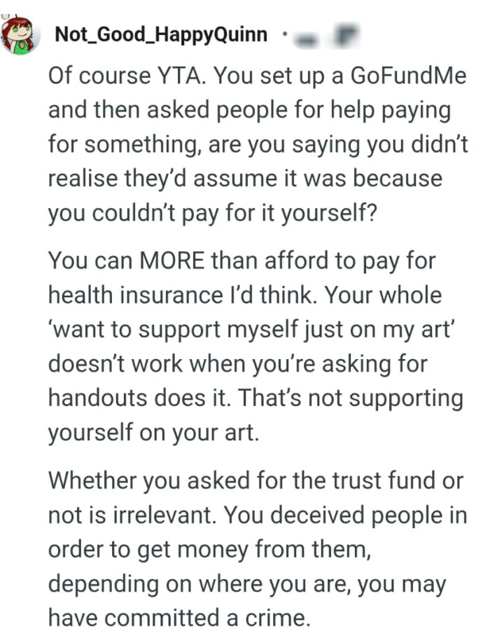 The OP can more than afford to pay for health insurance