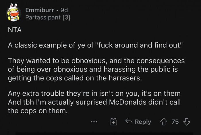 McDonald's should have handled the situation before OP took matters into her own hands.