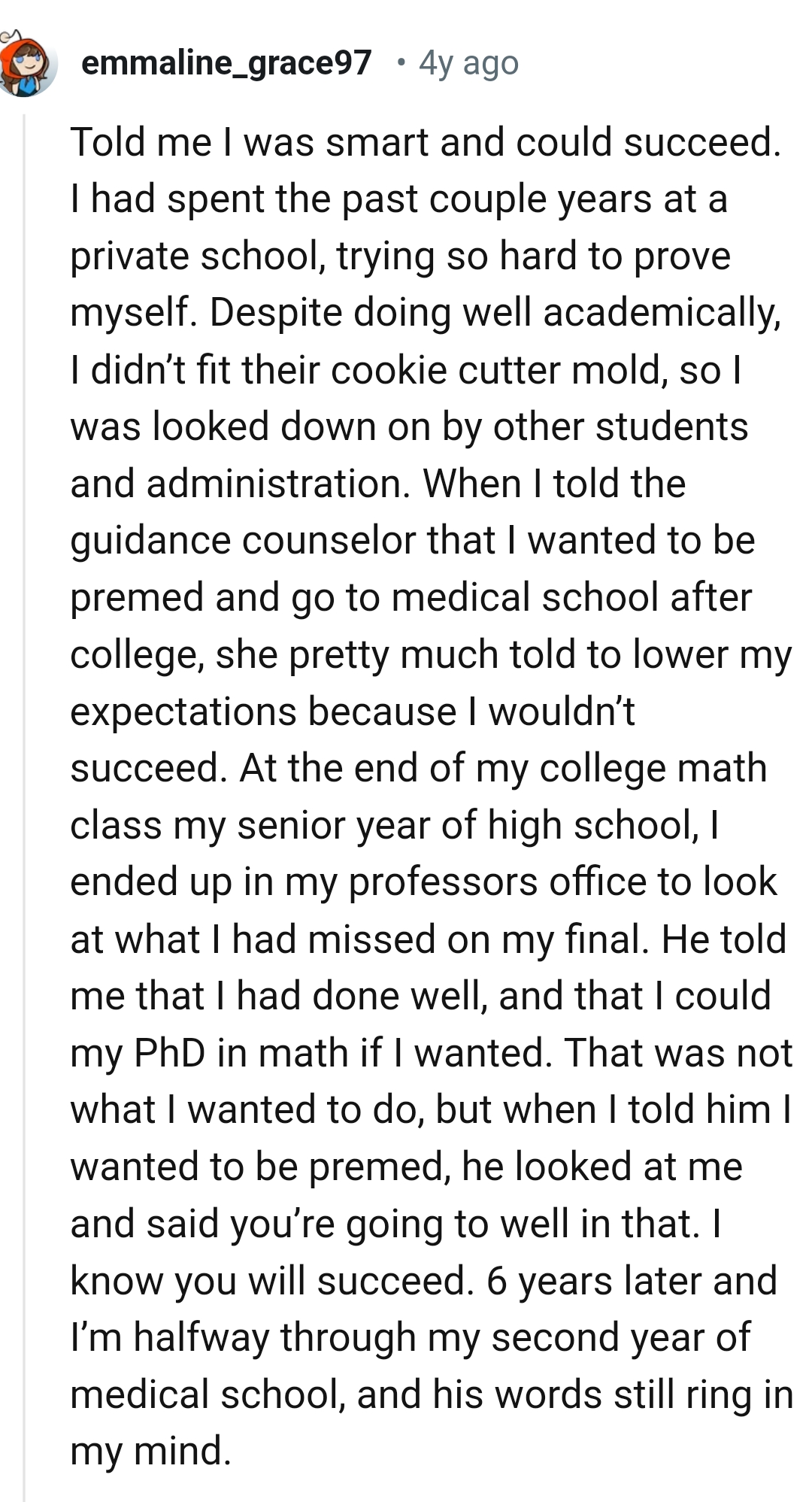 12. Going to medical school after college