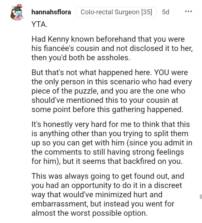 The OP had the opportunity to do it discreetly but chose not to