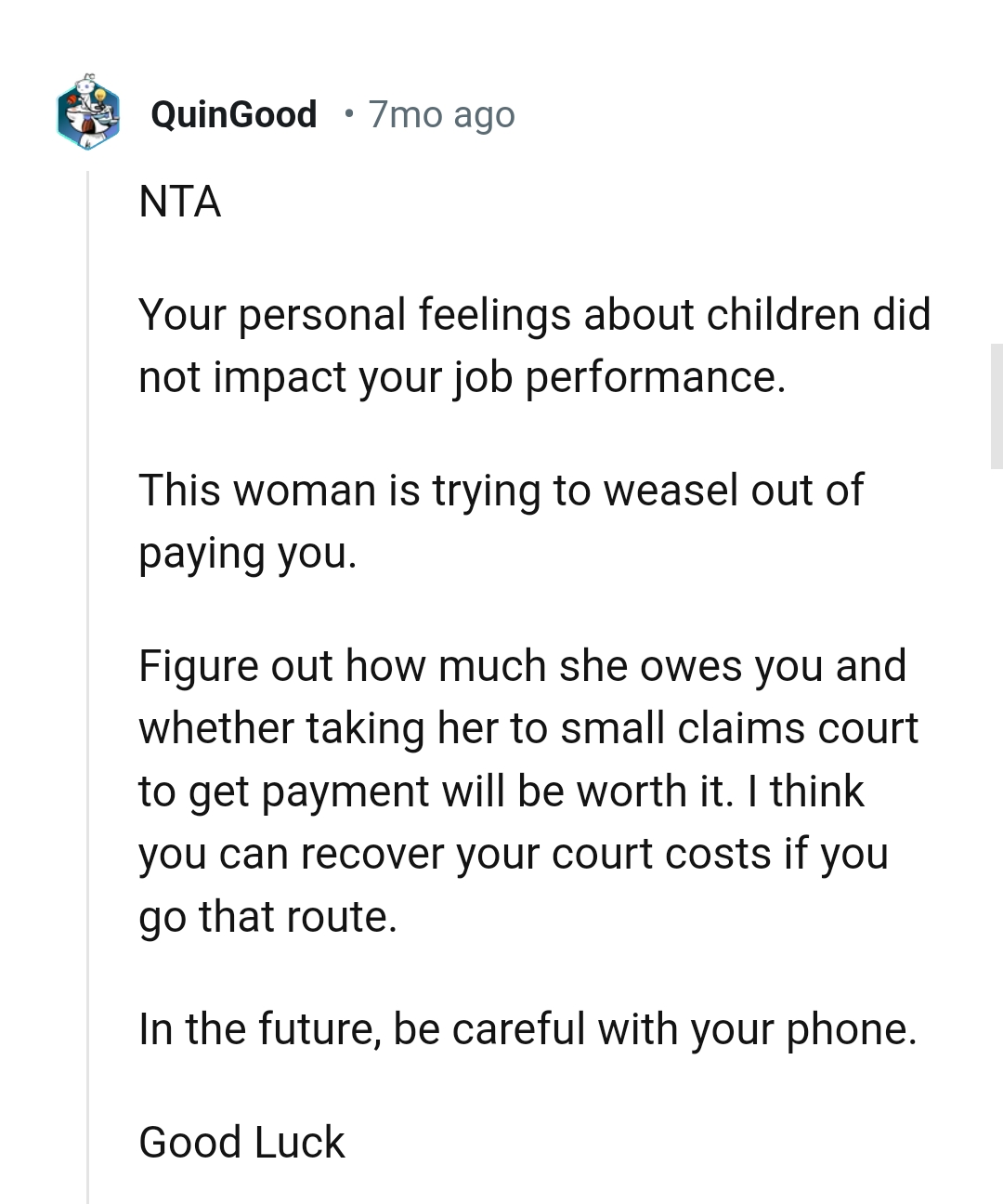 Let's head into the comments section and find out what other Redditors have to say