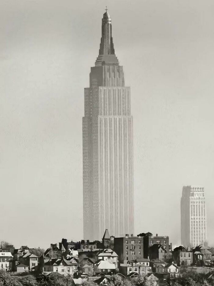 "Empire State Building From New Jersey Before The City Grew Skyscrapers, 1930s."