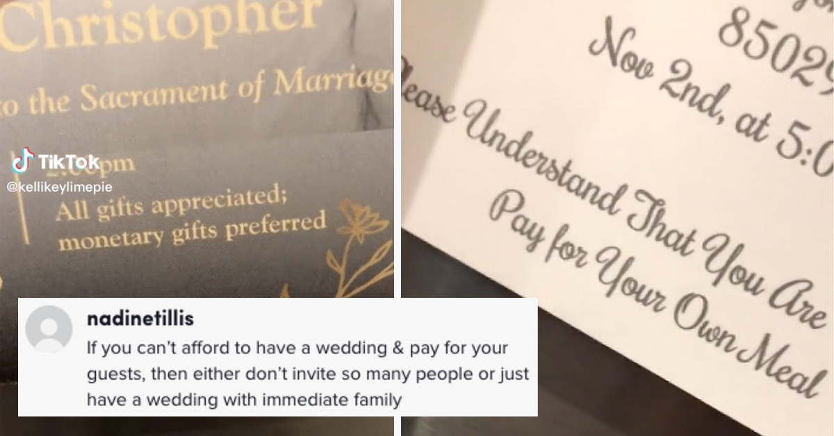 Wedding Couple Makes Guests Pay For Their Own Food And Gets Ripped To Pieces Over It