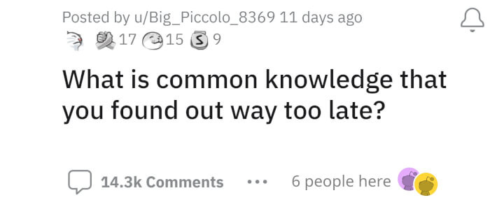 1. The OP drops the question on the r/AskReddit subreddit page