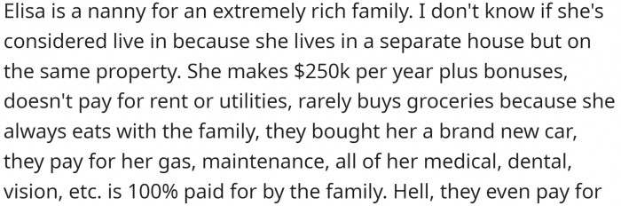 However, one of her daughters has very solid finances.
