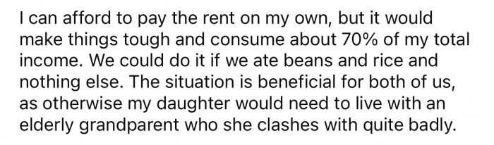 The boyfriend moving in means OP has to make many compromises.