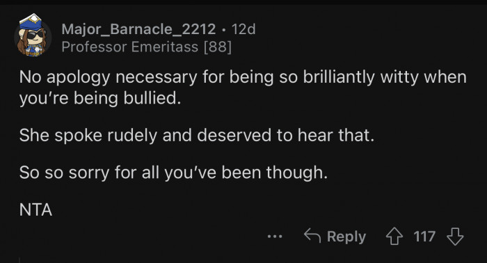 The aunt didn't expect to get instantly confronted.