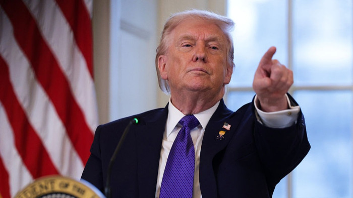 Trump speaking on Gaza and deportations, with controversy over foreign policy comments