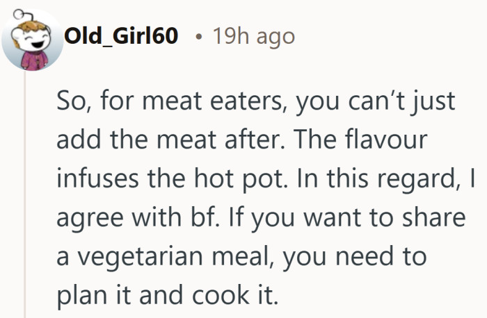 It clears up the food side of things, but the bigger question about meeting halfway is still there.