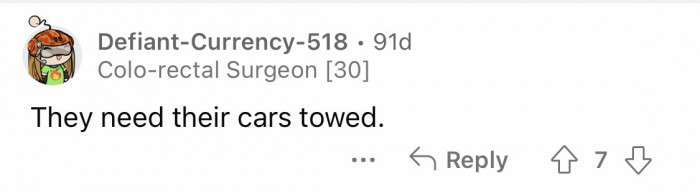 14. Petition for their cars to get towed.