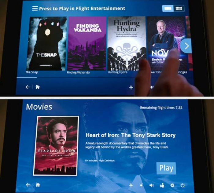 50. 'Spider-Man: Far From Home' shows movies and shows from different parts of the MCU as part of the in-flight entertainment