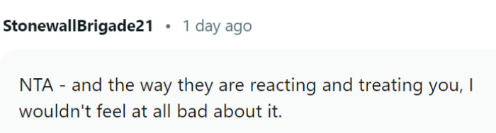 OP shouldn't feel bad