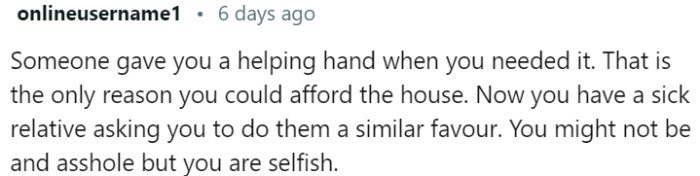 From receiving help to being selfish