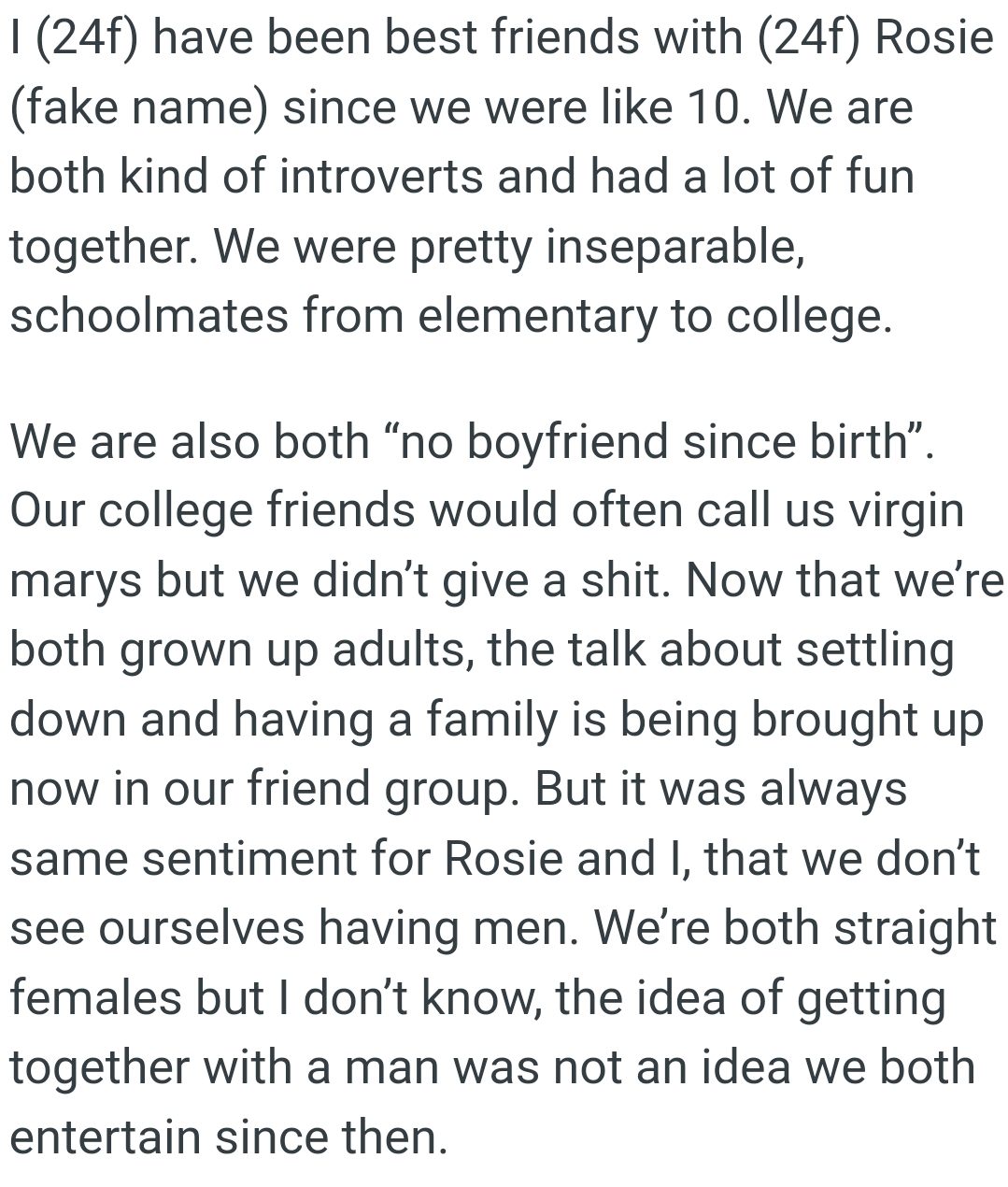 The talk about settling down and having a family is being brought up