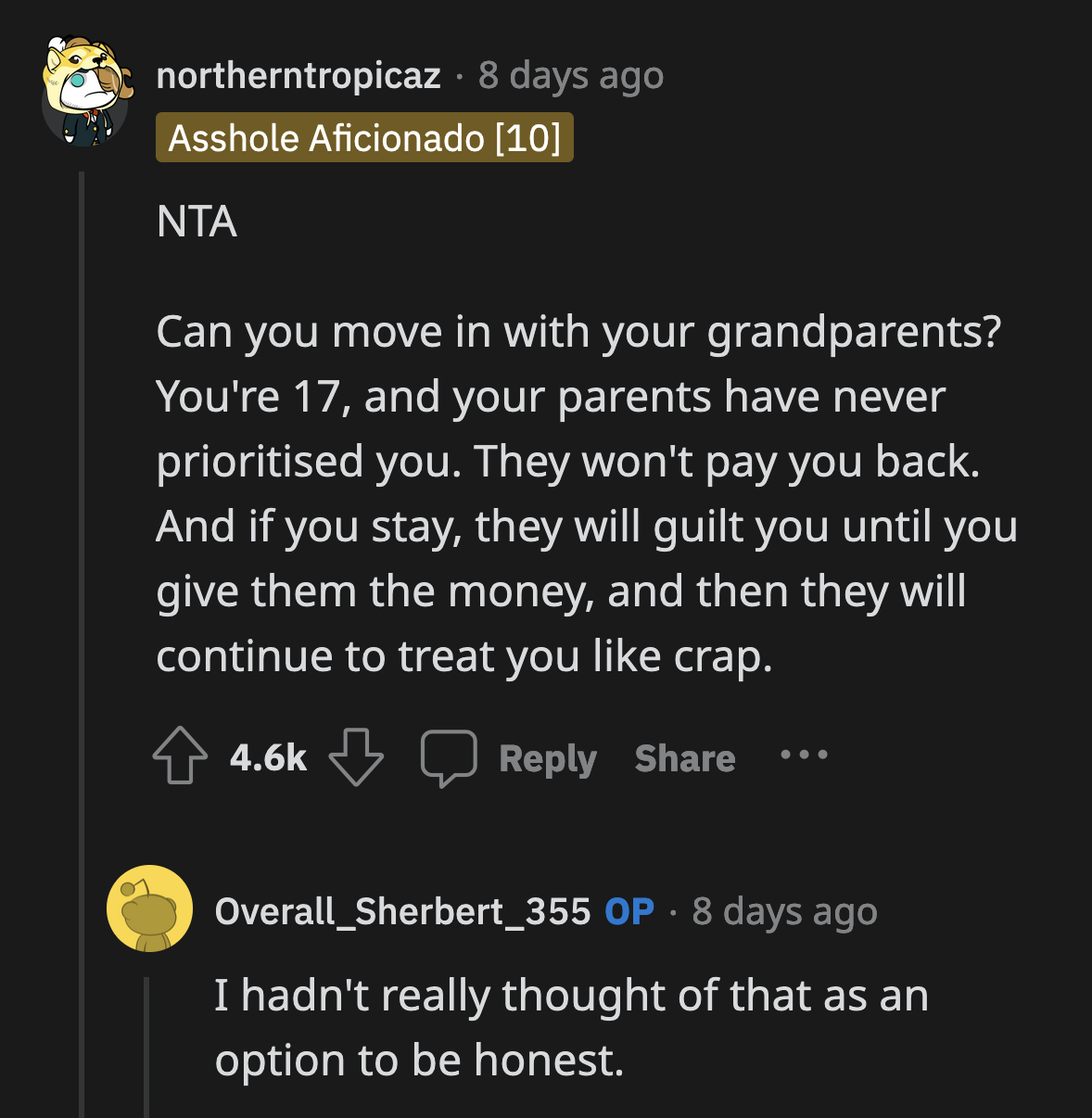 It might be best for OP to move in with his grandparents as soon as he is able.