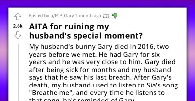 Woman Ruins Her Husband's "Special Moment" Of Remembering Bunny He Lost 7 Years Ago, Wonders If She Is Insensitive