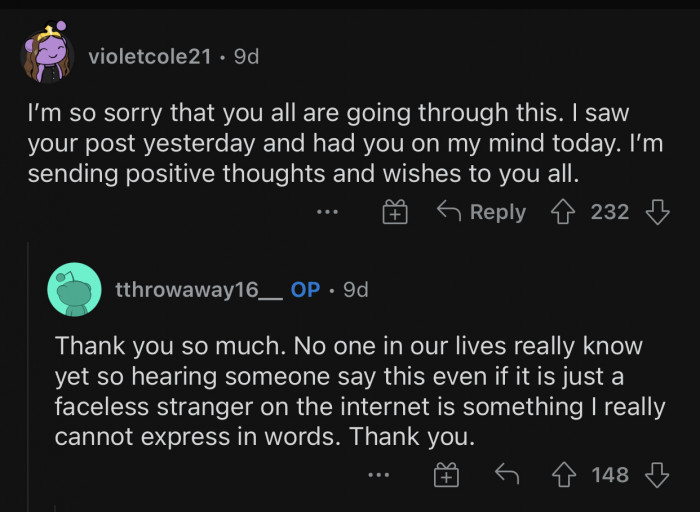 Here's how the Reddit community reacted to u/tthrowaway16__'s update: