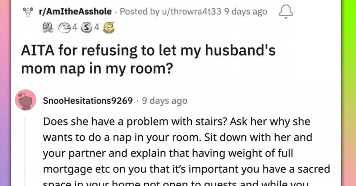 Mother-In-Law Temporarily Moves In With Her Son And His Wife And Begins Testing Boundaries By Napping In Their Bedroom