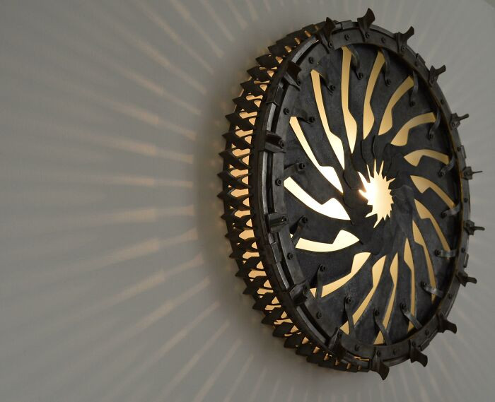 "So This Is Interior Wall Light / Sculpture I Made As Final Exam Piece On My Secondary School Of Applied Arts - Blacksmithing"