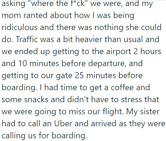 The Sister Had to Call an Uber to Get to the Airport: