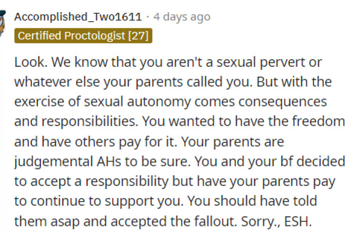 This goes to show that everyone seems to believe she's in the wrong, and we agree with them.