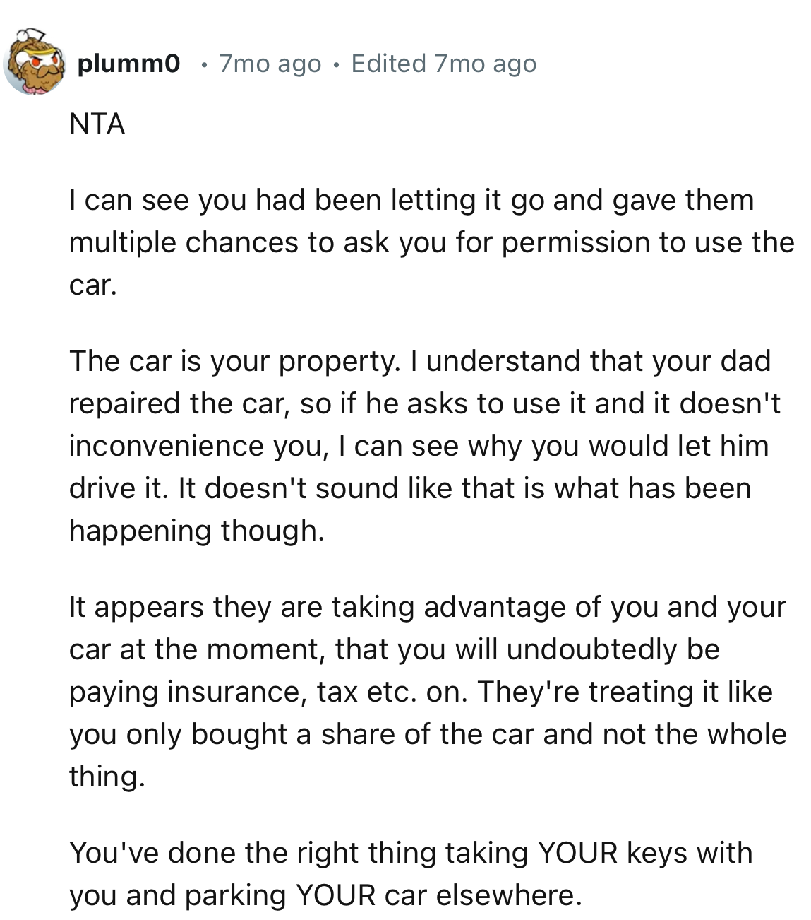 “They're treating it like you only bought a share of the car and not the whole thing.”