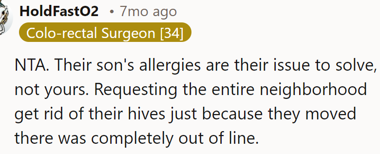 It's their issue, not the OP's