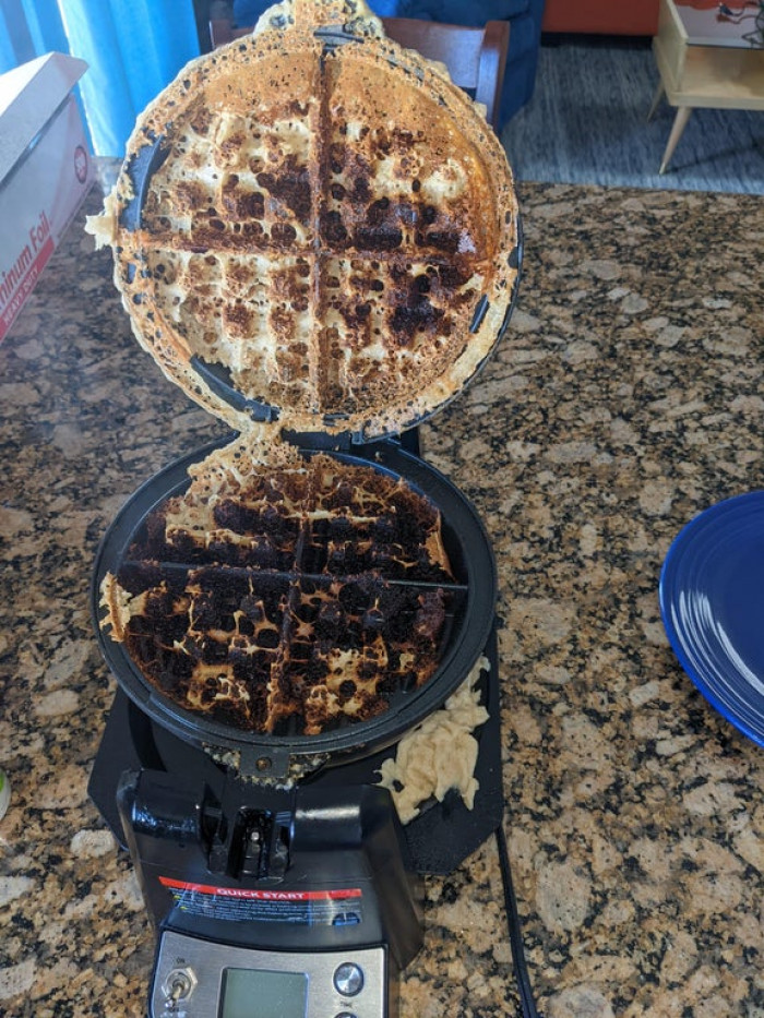 44. My wife's attempt at making vegan waffles...
